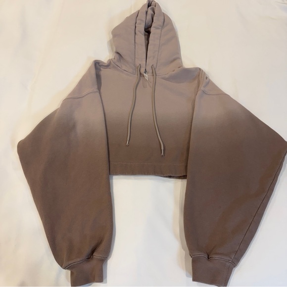 ALO Yoga Sweaters - ALO Yoga Taupe Ombré Cropped Hoodie Sweater Size Medium